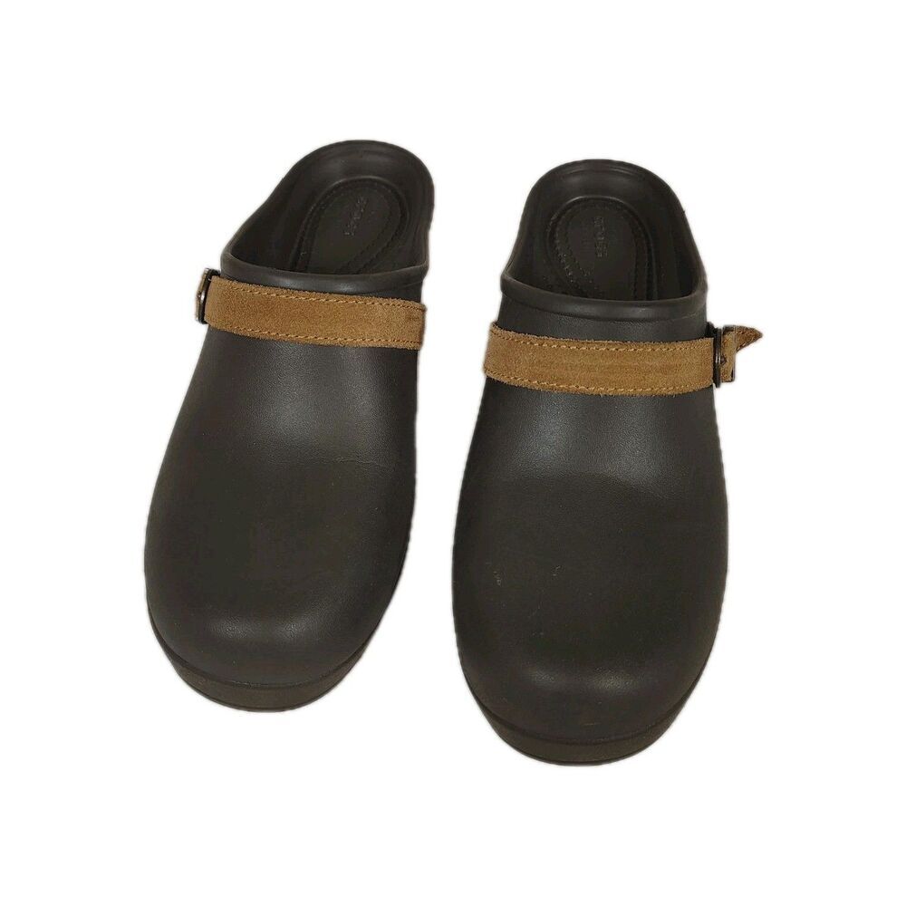 Crocs Womens Cottagecore Granola Platform Clog Mules Size 8 Brown Chunky Strap - Picture 2 of 9